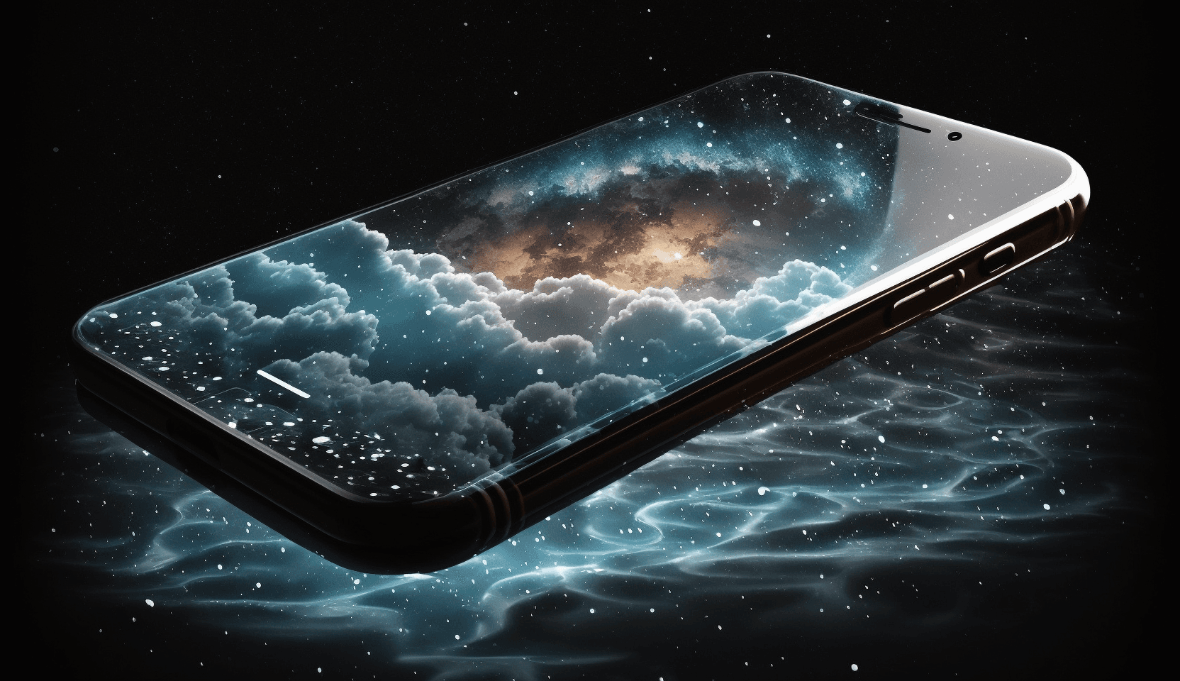 iphone floating in space